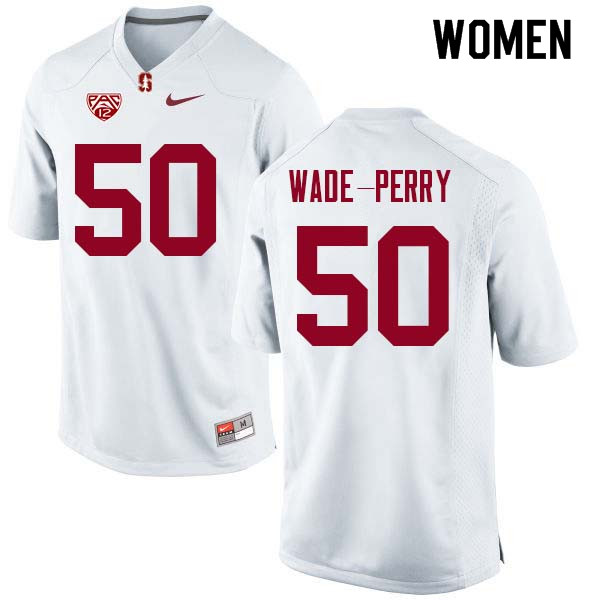 Women Stanford Cardinal #50 Dalyn Wade-Perry College Football Jerseys Sale-White